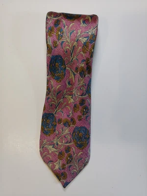Gravata masculina vintage clássica Tino Cosuma 100% seda @59" comprimento flores paisley - Imagem 1 de 4