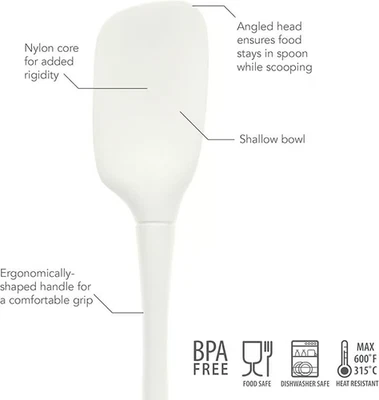 Colher Tovolo Flex-Core toda de silicone branca - Imagem 1 de 3