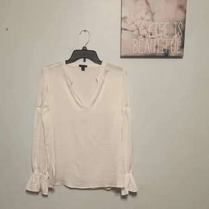 Ann Taylor Gr. XS Creme Boho Glockenärmel Bohemian Bluse - Bild 1 von 4