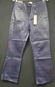 L'agence NWT Kendra High Rise Crop Flare Pants Size 30 US In Coated Blue - Picture 1 of 8