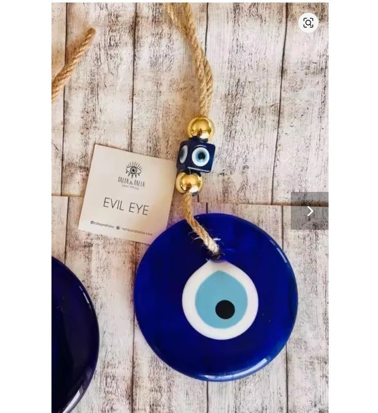 Berloque turco Nazar Evil Eye Bead proteger casa presente vidro parede feijão azul - Imagem 1 de 4