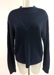 J. Society Navy Blue Mock Neck 100% Cotton Sweater SZ L NWT $128 - Picture 1 of 5