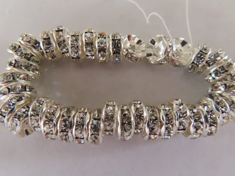 36 rondeles de diamantes de imitación Swarovski de 8 mm cristal/placa de ley. Foto 1 de 1