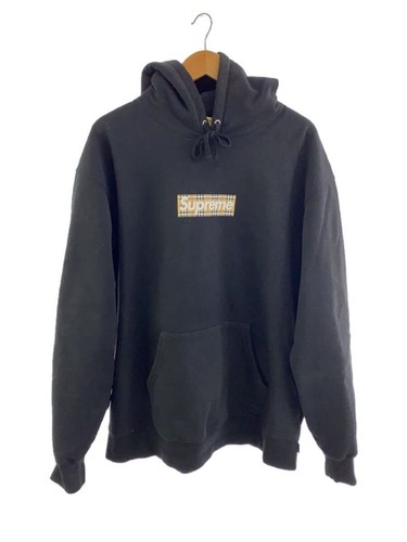 Felpa Supreme con cappuccio 22SS Burberry Box logo XL cotone nero usata