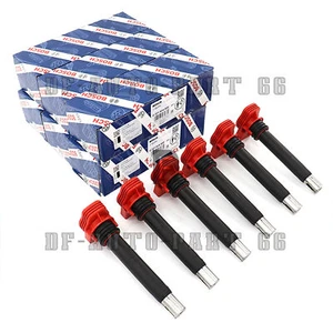 6x NEW OEM Audi 3.0 3.2 FSI A4 A5 A6 Q5 Q7 Bosch Red Top Ignition Coil Packs - Picture 1 of 4