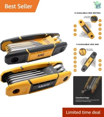 Collapsible 17-Piece Folding Allen Wrench Set - Efficient Home Repair Solutions - Image 1 of 4