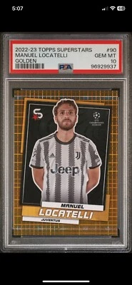 PSA 10 🔥 Manuel Locatelli 2022-23 Topps Superstars Golden GO JUVENTUS GO /50 ⚽️ - Image 1 of 2