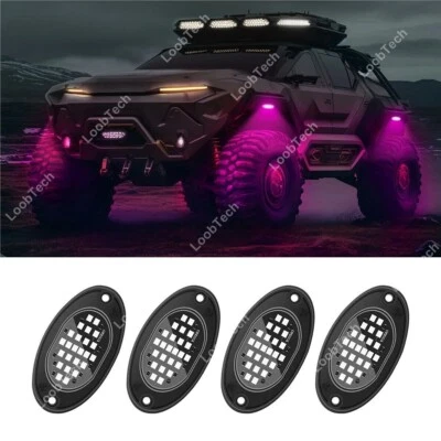 LED Chassis Lights For Pickup Off Road Jeep SUV Underbody Glow Rock Lights-Pink - Image 1 of 4