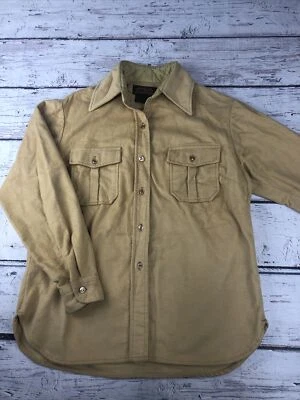 Vellón Eddie Bauer Grueso Abotonado Pesado Amarillo Mostaza De Colección Mediano EE. UU. Foto 1 de 4