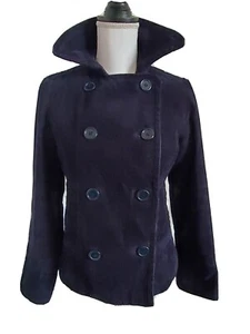 GAP Classic Navy Corduroy Button Down Peacoat Jacket Poly Filler Womens Sz XS  - Picture 1 of 12