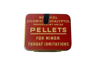 Menthol Licorice Eucalyptol Red Tin Helps Medicine Can Tablet Vintage - Picture 1 of 8