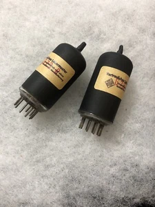 Telefunken G73-R ECC82 12AU7 ECC802S Black Coated Glass, NOS Matched Pair - Picture 1 of 7