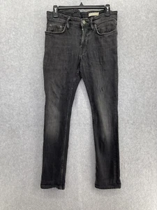 Pantalones de mezclilla para hombre All Saints negros cigarrillo talla 28 ajustados botón mosca - Imagen 1 de 12