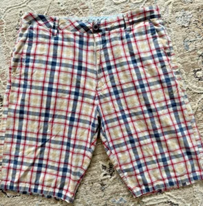 Volcom Red Blue Plaid Shorts Men 34 Y2k Street Skater Retro - Picture 1 of 8