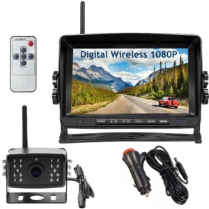 7" AHD Digital Wireless Truck DVR Monitor Backup Camera Kit for Caravan Trailer - Picture 1 of 23