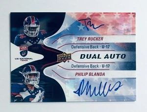 Trey Rucker Philip Blanda Dual Autographs 2017 Upper Deck USA Football U17 #DA-8 - Bild 1 von 2