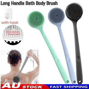 Back Scrubber Scrub Long Handle Shower Body Bath Brush Silicone Massage Brush AU - Picture 1 of 17