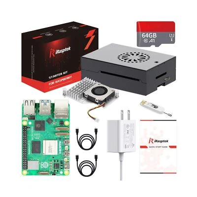 Starter Kit for Raspberry Pi 5 RAM 8GB - 64GB Edition of OS-Bookworm Pre-Load... - Image 1 of 4