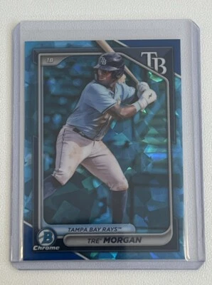 2024 Bowman Chrome Draft Sapphire Tre’ Morgan #BDC-197 Tampa Bay Rays - Image 1 of 2