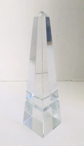 Crystal Obelisk Hand Crafted Art Glass 10" - Picture 1 of 7
