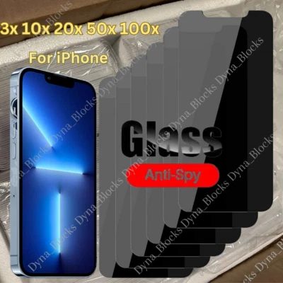 Lote de Protector de Pantalla de Privacidad a Granel Vidrio Templado para iPhone 16 15 14 13 12 11 8 Foto 1 de 4