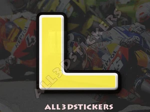 3D Stickers Resin Domed LETTER L - Color Yellow - 50 mm(2 inches) Adhesive Decal - Imagen 1 de 1