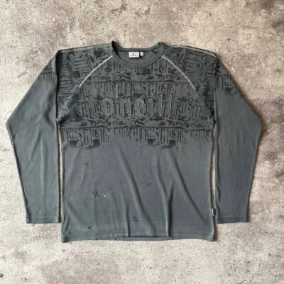 O'neill Vintage Y2K Gris Envejecido Desteñido Manga Larga Surf Talla 2XL Foto 1 de 4