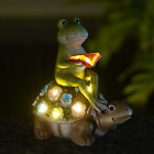 Frog Riding Turtle for Garden Decor - Outdoor Statues For