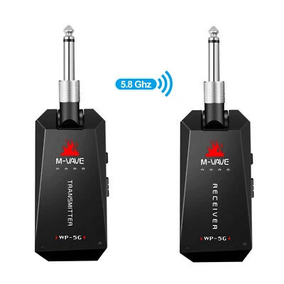 5.8G Wireless Guitar System Transmitter Receiver ISM Band Rechargeable 30m D4E3 - Image 1 of 4