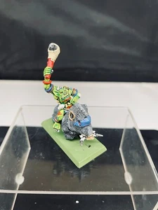 Warhammer - Orcs & Goblins - Savage Orc Boar Boy with Club 1 - Metal - Painted - Picture 1 of 4