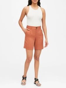 NUEVO Pantalones Cortos Bermudas Banana Republic Para Mujer Drapey Tencel Tiro Alto 8" 8 10 Nuevos con Etiquetas - Imagen 1 de 14