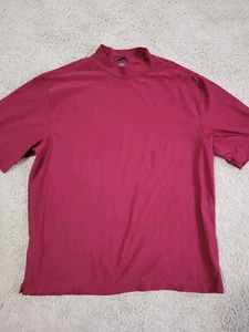 Nike Golf Mock Turtle Neck Shirt Men Deep Red Short Sleeve 2XL - Picture 1 of 3