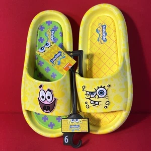 SPONGEBOB SQUAREPANTS SLIDES. BRAND NEW. ADULT SIZE 9 - Picture 1 of 4