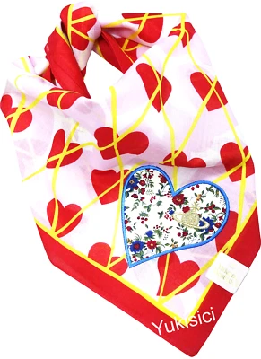 Pañuelo Vivienne Westwood Argyle Corazón Oro Orbe Bordado Rojo y Rosa 50 cm Foto 1 de 4