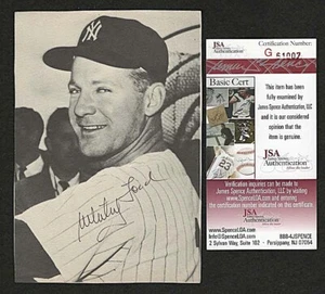 Whitey Ford Vintage Ink Signed 4.5x6.5 New York Yankees Yearbook Photo JSA COA - Picture 1 of 3