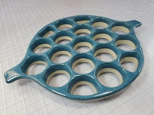 Bennington Potters David Gil Blue Honeycomb Trivet MCM Vermont Beehive Design - Picture 1 of 6