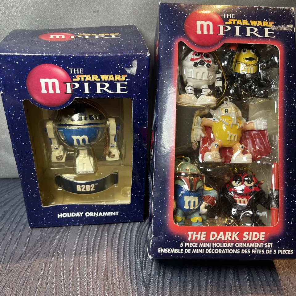 Juego de 5 piezas adornos Star Wars M&Ms M-Pire Kurt Adler R2D2 y lado oscuro Foto 1 de 4
