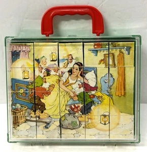 Vintage Eichhorn West Germany Lithos 6 Sided Block Puzzle w/ Case Snow White - Picture 1 of 10