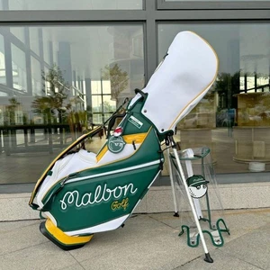 MALBON GOLF Caddy Bag Stand Green / 5-way / 2Hood cover New From Japan - Picture 1 of 7