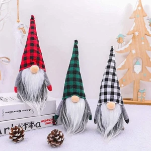 **3PCS Handmade Christmas Gnomes Santa Scandinavian Tomte Plush Tabletop Decor** - Picture 1 of 4
