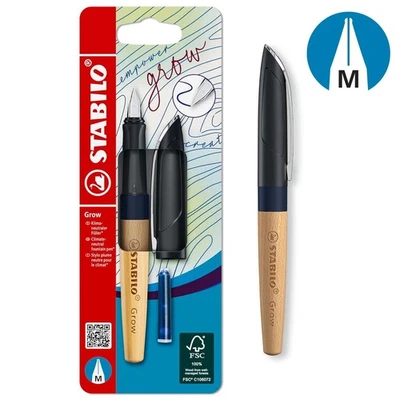 STABILO Gewächs Climate Neutral M Füllfederhalter - Blauer Tinte / Buche Holz - Bild 1 von 4