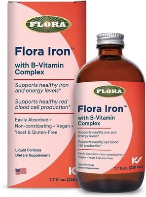 Hierro líquido vegano con complexo de vitaminas B - botella de vidrio de 7,7 oz - Imagem 1 de 4