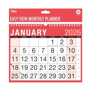 Calendario de Pared 2026 Mes Fácil de Ver Planificador Un Mes Para Ver Oficina Hogar - Imagen 1 de 2
