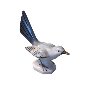Gerold Porzellan Vogel Figur blau handbemalt 9 cm hoch Vintage DekoTiermotiv  - Bild 1 von 7