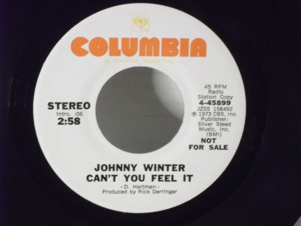 Johnny Winter,Columbia 45899"Can't You Feel It"US,7"45,1973 PROMO,Blues rock,M Foto 1 de 2