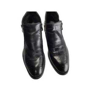 Botas Hanmce Chelsea para Hombre Talla EE. UU. 10.5 Cuero Negro Punta almendra Cremallera Formal al tobillo - Imagen 1 de 11