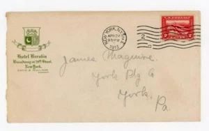 NEW YORK N.Y.-Sc#398-APR/24/1913-ILLUSTRATED HOTEL BRELINC/C-TO YORKS P - Picture 1 of 2