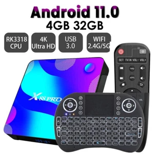 Android 11.0 Quad-core Smart TV BOX 4K WIFI HD Media Stream Player 4GB 32G KB - Picture 1 of 7