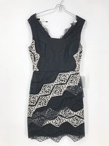 Maggy London Size: 4Petites Short Dress Color:Black and White Lace - Picture 1 of 5