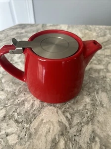 FORLIFE Stump Ceramic Teapot with Lid Red With Infuser Tea For One - Picture 1 of 6